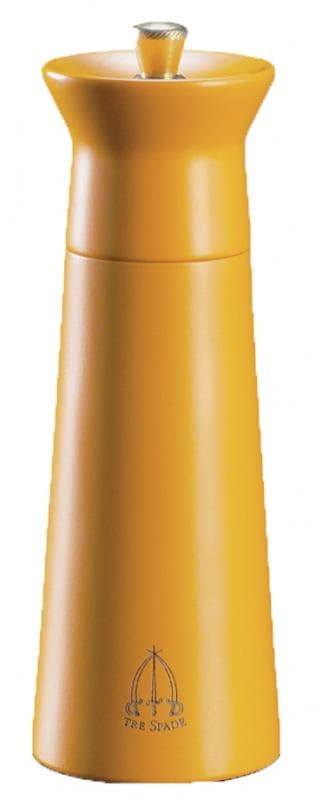 Omcan 43708 Série Nabucco, collection classique – Moulin à sel de 6″ en bois de hêtre orange