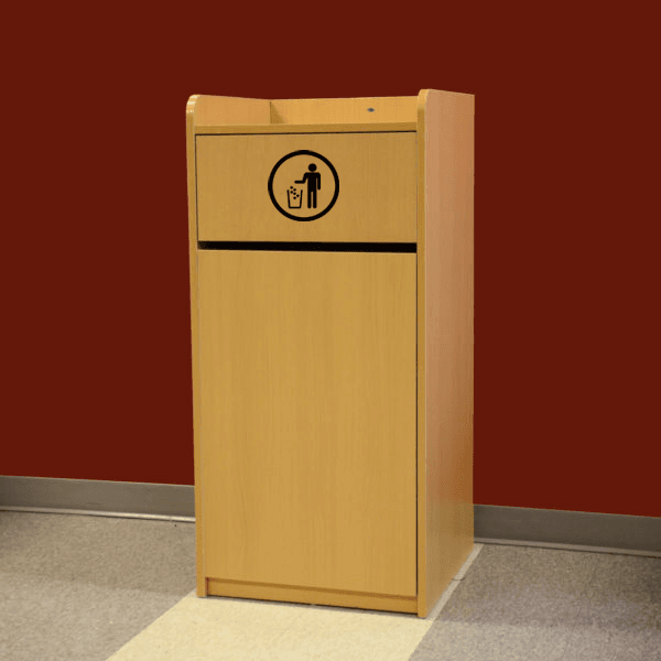 Omcan 43840 Trash Receptacle for 36 Gallon Bin – Natural Wood