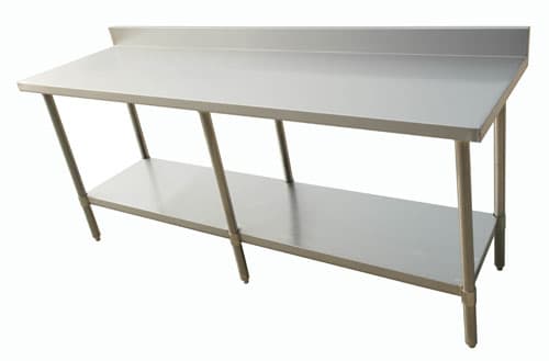Omcan 44349 30″ x 96″ 20 Gauge 430 All Stainless Steel Work Table with Backsplash