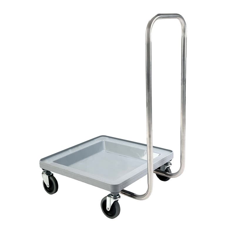 Omcan 44356 69739 Heavy-Duty Gray Polypropylene Dish Rack Dolly with Handle