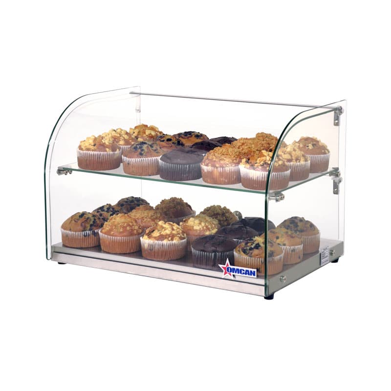 Omcan 44372 Vitrine alimentaire de comptoir de 22″ à vitre avant courbée, capacité de 45 L
