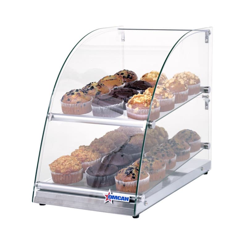 Omcan 44374 Vitrine alimentaire de comptoir de 14″ à vitre avant courbée, capacité de 70 L