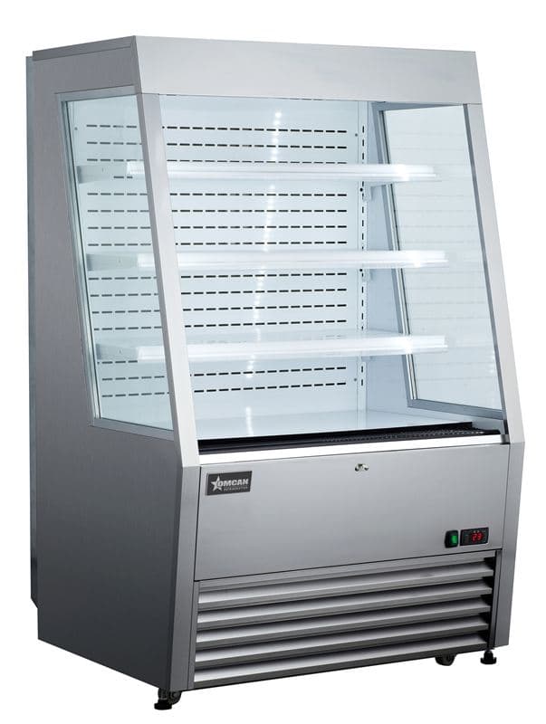 Omcan 44439 36″ Three (3) Shelf Grab-and-Go Open Refrigerated Self-Serve Display Case, 13.77 cu.ft. (390 L), Stainless Steel