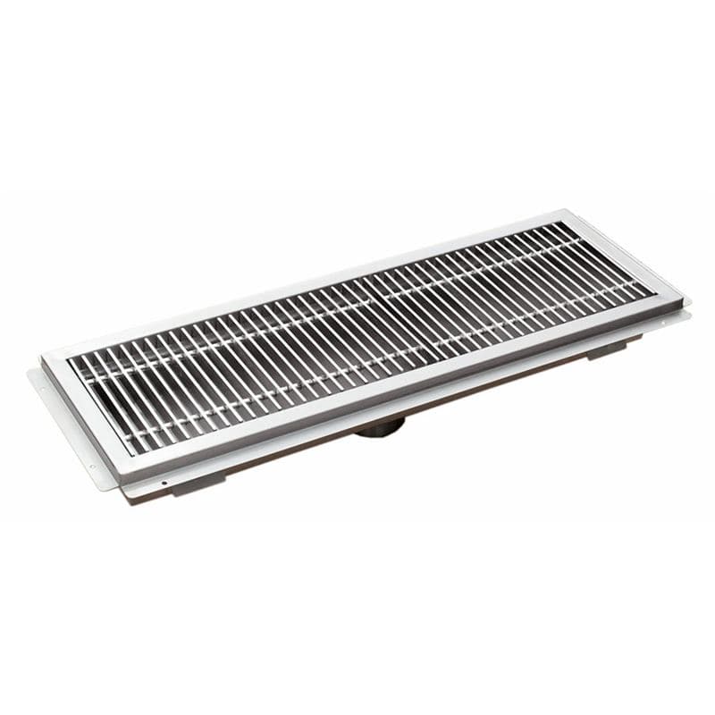 Omcan 44611 12″ x 72″ Stainless Steel Floor Trough with Grating, 14 Gauge