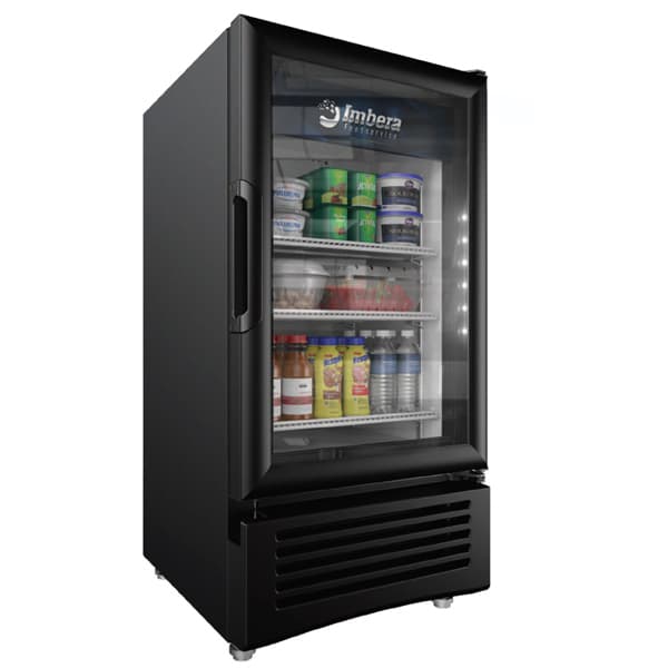 Omcan 45801 Réfrigérateur de comptoir Imbera de 19″ à une (1) porte vitrée, 4 pi³ (113 L), noir