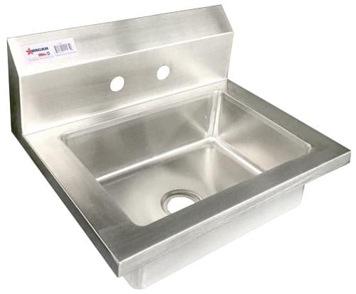 Omcan 46582 Fabricated Stainless Steel Wall Mounted Hand Sink With Two Holes