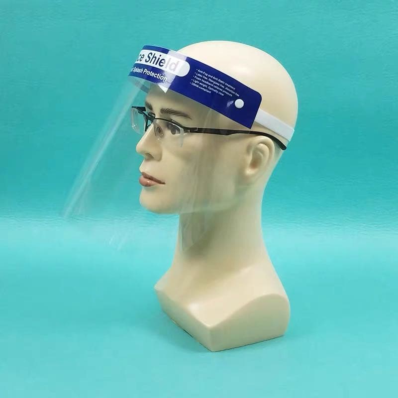 Omcan 46665 Visière de protection – écran facial transparent, protection contre les éclaboussures fixée sur la tête, antibuée – 10 mcx