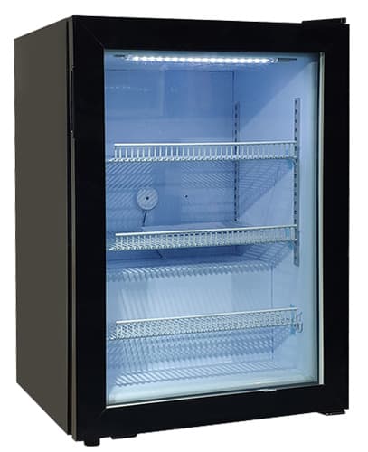 Omcan 47239 23″ One (1) Glass Door Countertop Display Freezer, 3.46 cu.ft. (98 L), Black