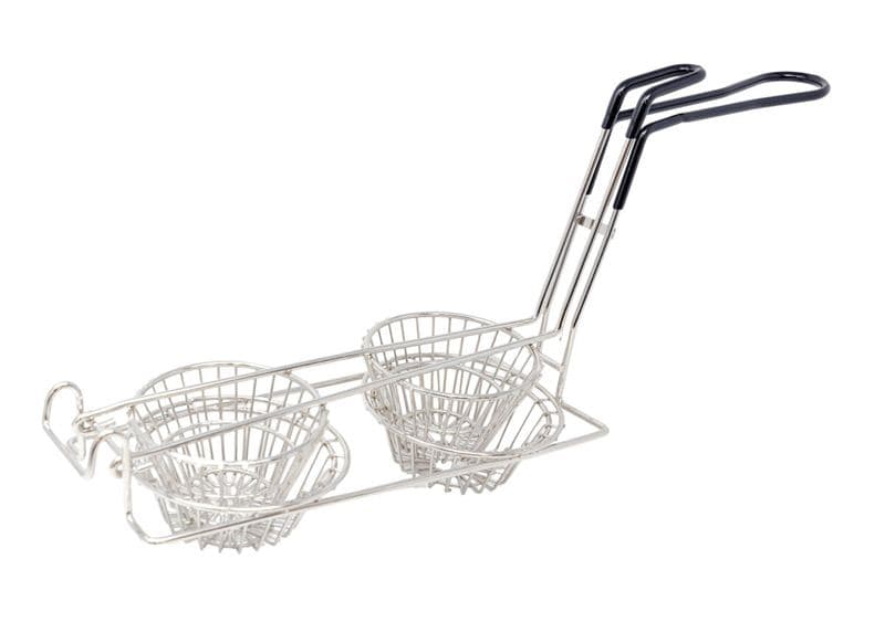 Omcan 47358 Panier de friture à double coupe à tacos pour tortillas de 6″