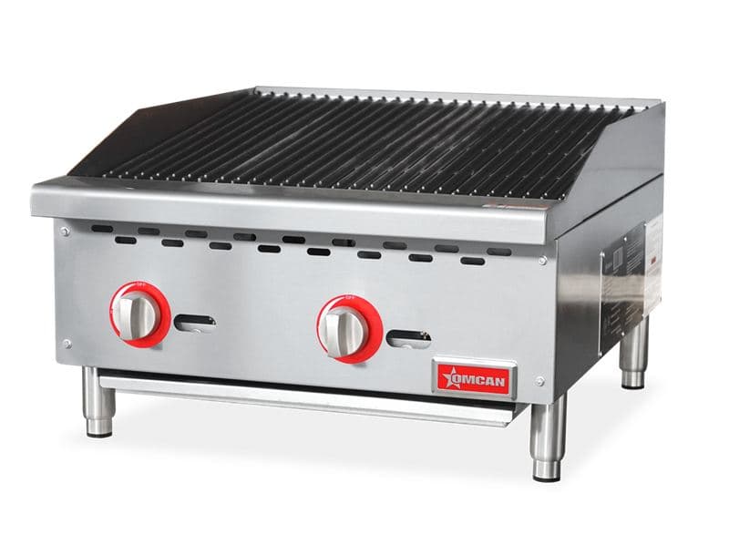 Omcan 47377 24″ Radiant Gas Charbroiler, 2 burners, 70000 BTU