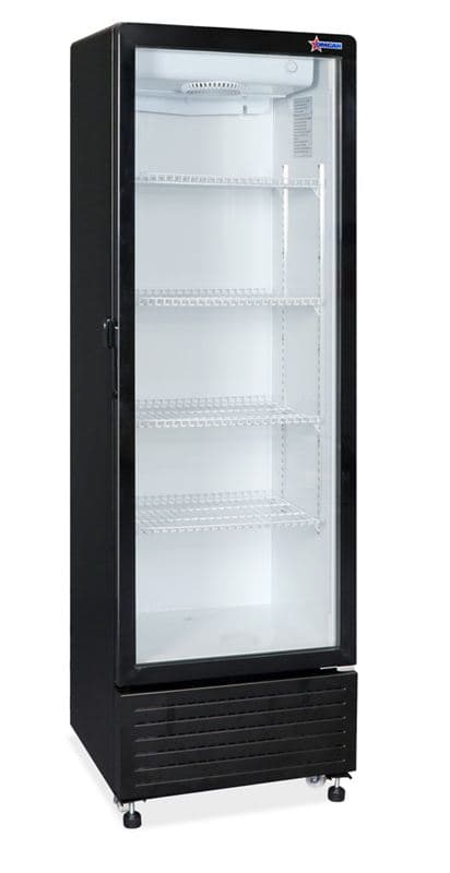Omcan 47460 Réfrigérateur de 23″ à une (1) porte vitrée, 10,7 pi³ (285 L), noir