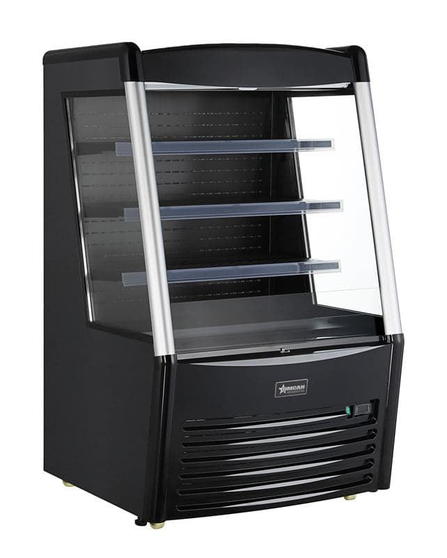 Omcan 47514 36″ Three (3) Shelf Grab-and-Go Open Refrigerated Self-Serve Display Case, 13.77 cu.ft. (390 L), Black
