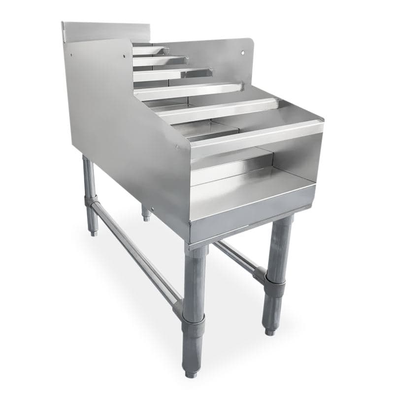 Omcan 47522 Présentoir à spiritueux en acier inoxydable de 24″ avec dosseret de 3″