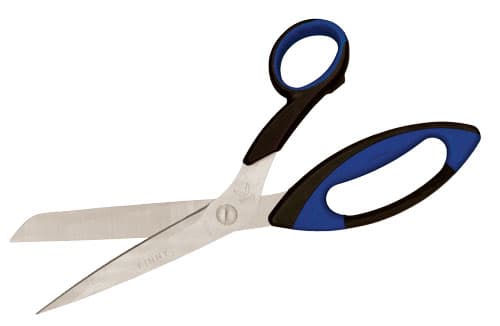 Omcan 47646 Ciseaux de cuisine décalés en acier inoxydable avec poignées bleue et noire