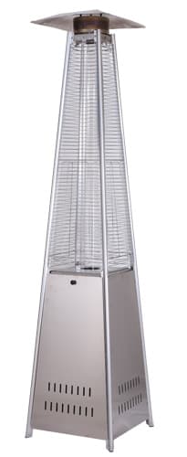 Omcan 47879 Chauffe-terrasse autoportant de 90″ en pyramide en acier inoxydable – 42 000 BTU