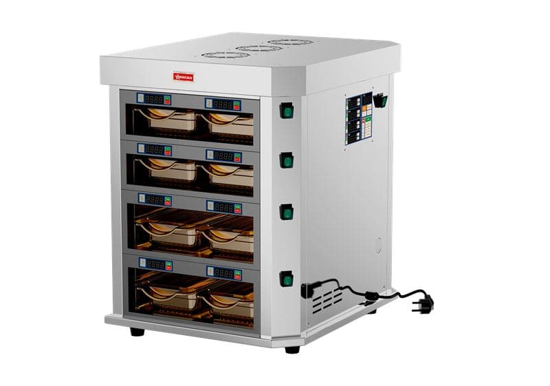 Omcan 48172 Chauffe-aliments de comptoir vertical de 21″ à 4 canaux – 3 400 W (4,5 HP), 220 V/60 Hz/monophasé