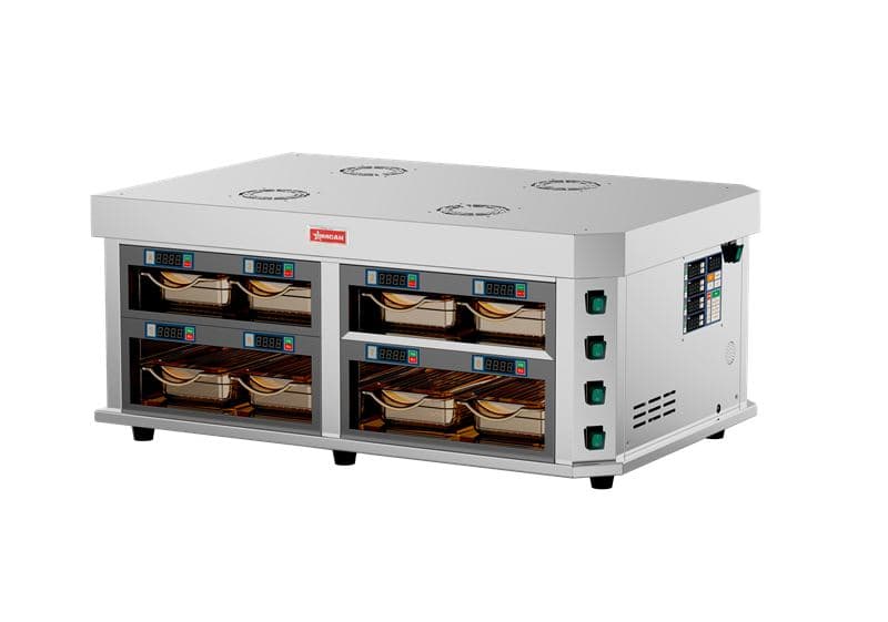 Omcan 48173 Chauffe-aliments de comptoir horizontal de 37″ à 4 canaux – 3 400 W (4,5 HP), 220 V/60 Hz/monophasé