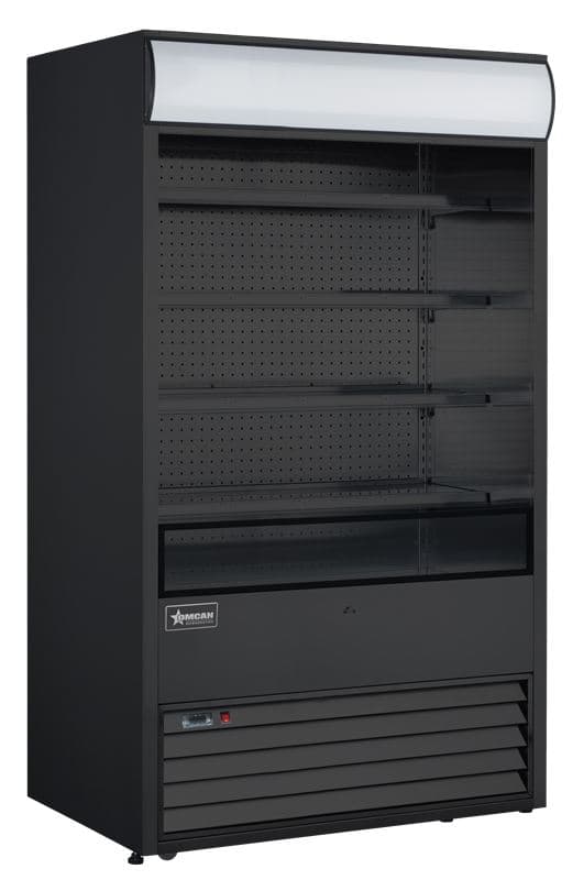 Omcan 48266 Vitrine réfrigérée ouverte libre-service Grab and Go sur pied de 48″ à quatre (4) tablettes, 24,7 pi³ (700 L), noir