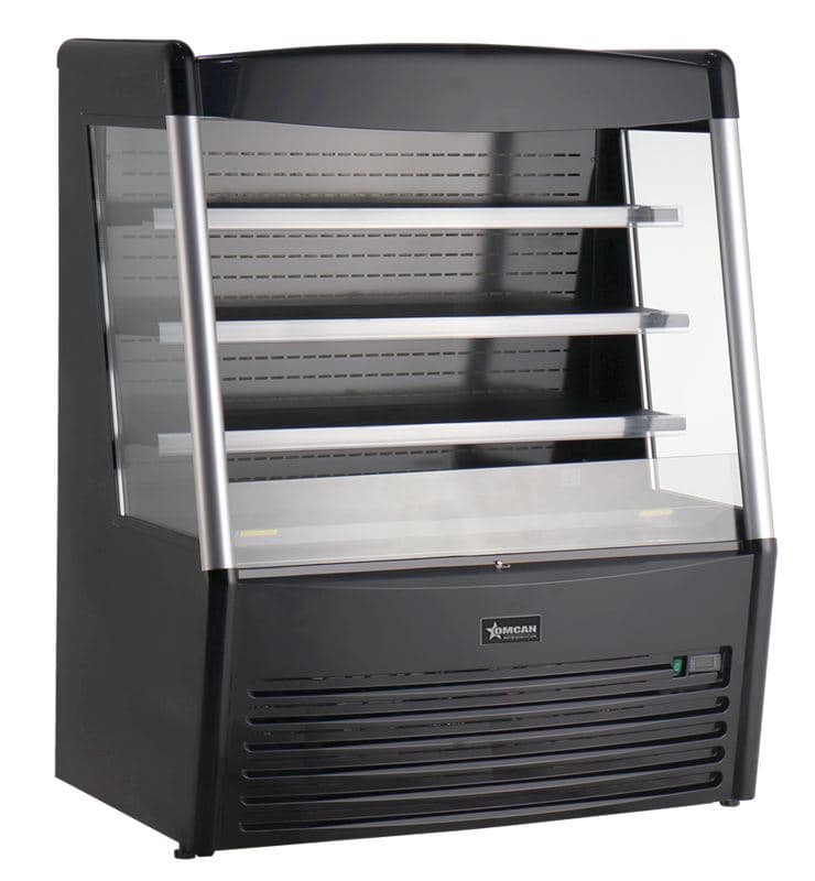 Omcan 48272 Vitrine réfrigérée ouverte libre-service Grab and Go sur pied de 48″ à trois (3) tablettes, 15 pi³ (426 L), noir