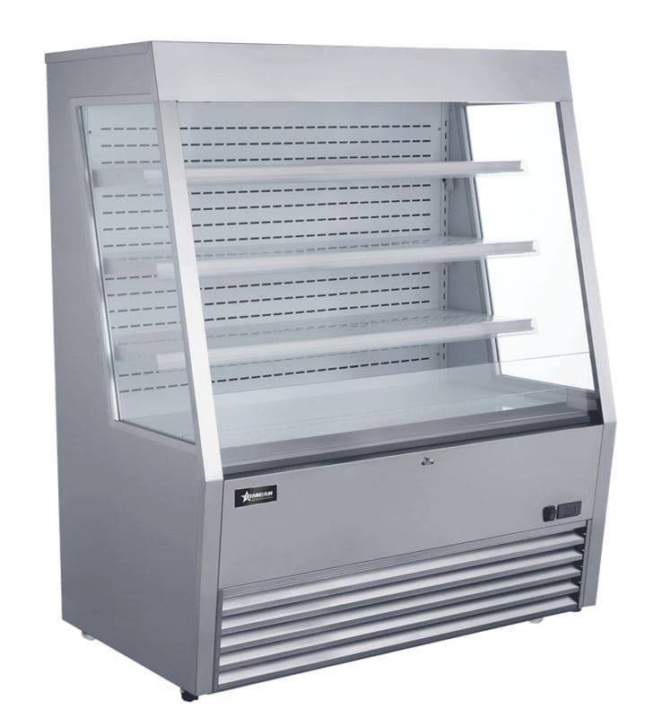 Omcan 48273 48″ Three (3) Shelf Grab-and-Go Open Refrigerated Floor Self-Serve Display Case, 15 cu.ft. (426 L), Stainless Steel