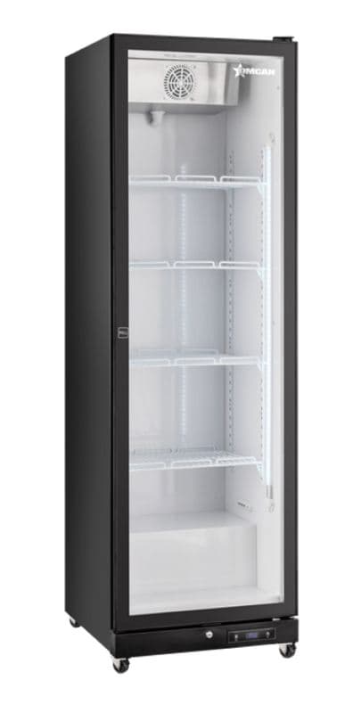 Omcan 48381 Réfrigérateur vitrine de 24″ à une (1) porte vitrée avec éclairage DEL, 13,4 pi³ (380 L), noir