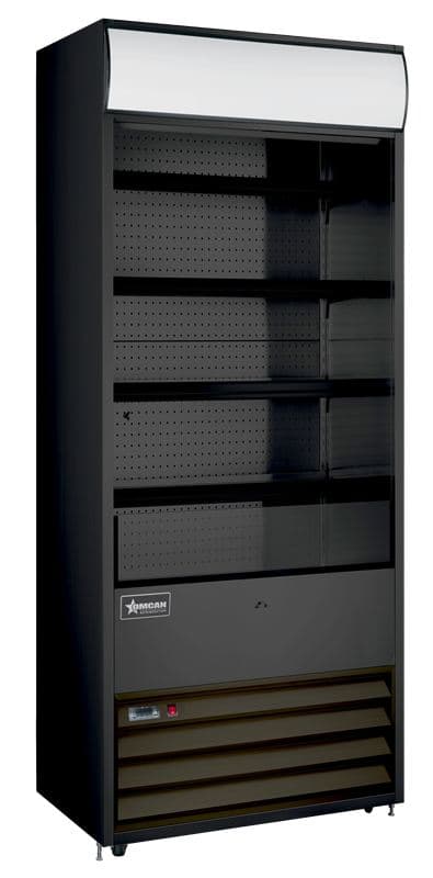 Omcan 48480 Vitrine réfrigérée Grab and Go de 30″ à quatre (4) tablettes, 15,5 pi³ (440 L), noir
