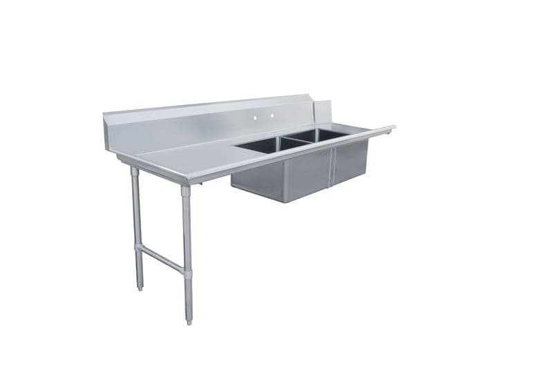 Omcan 48487 Table à vaisselle sale de 84″ avec deux éviers – côté gauche