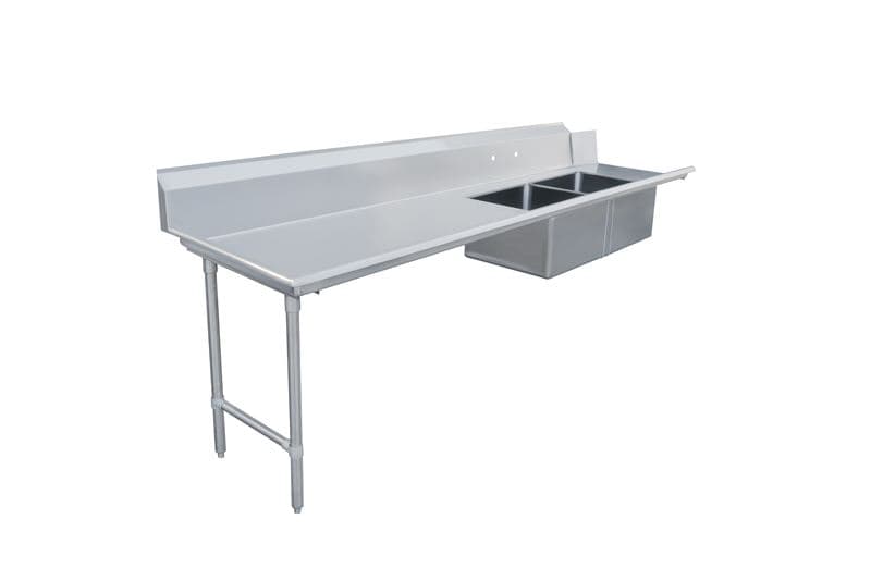 Omcan 48489 Table à vaisselle sale de 96″ avec deux éviers – côté gauche