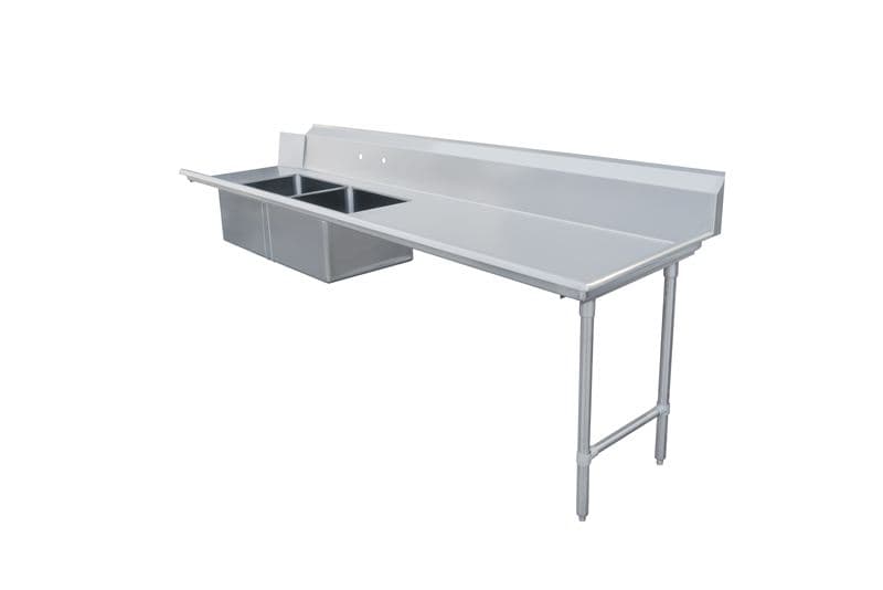 Omcan 48490 Table à vaisselle sale de 96″ avec deux éviers – côté droite