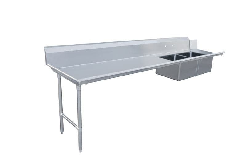Omcan 48493 Table à vaisselle sale de 120″ avec deux éviers – côté gauche
