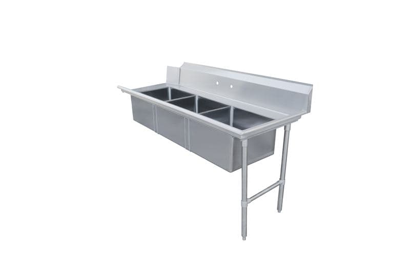 Omcan 48496 72" Right Side Soiled Dish Table with Three Sinks
