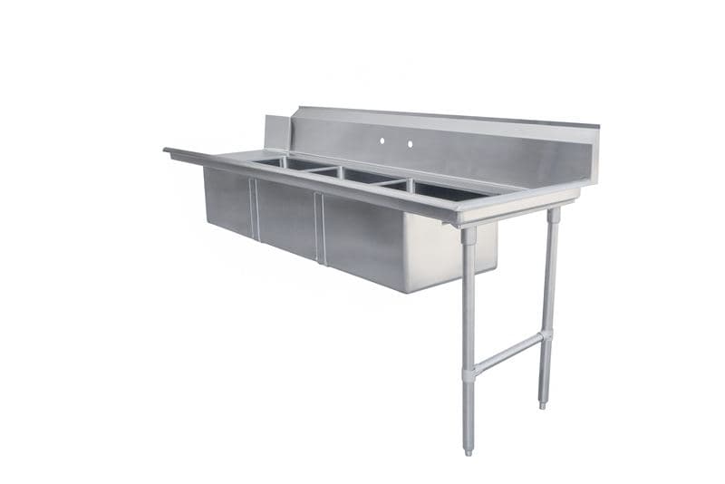 Omcan 48498 84" Right Side Soiled Dish Table with Three Sinks