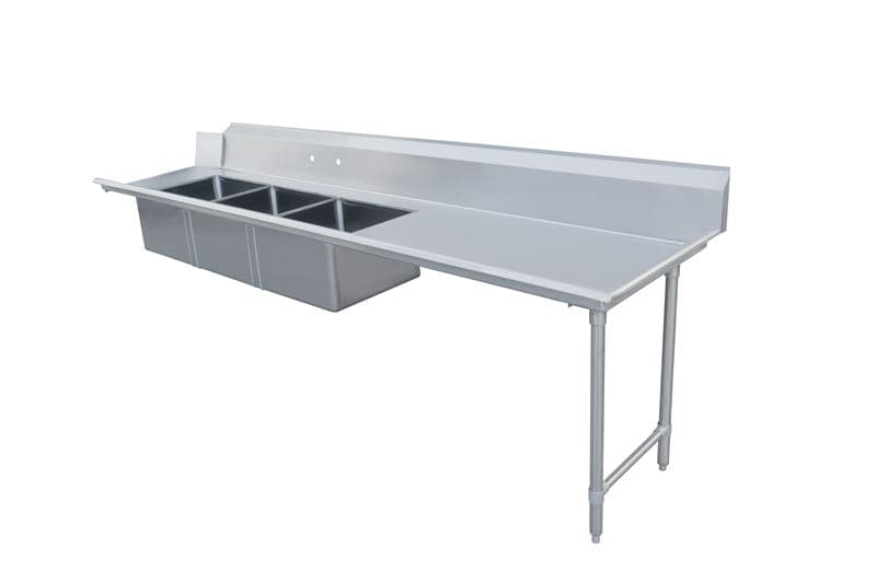 Omcan 48500 96" Right Side Soiled Dish Table with Three Sinks