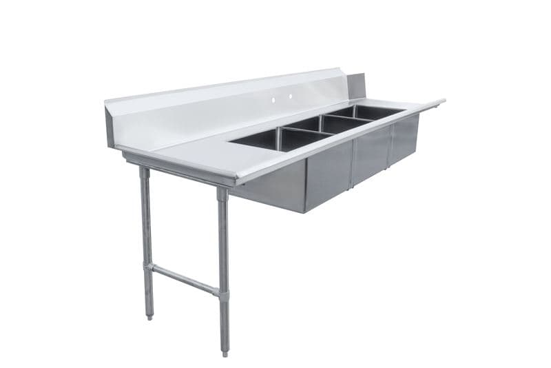 Omcan 48501 108" Left Side Soiled Dish Table with Three Sinks