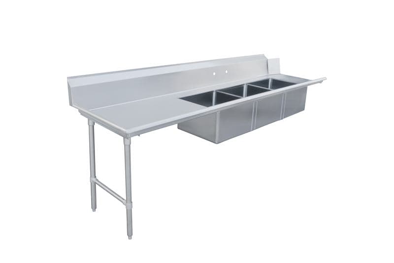 Omcan 48503 120" Left Side Soiled Dish Table with Three Sinks