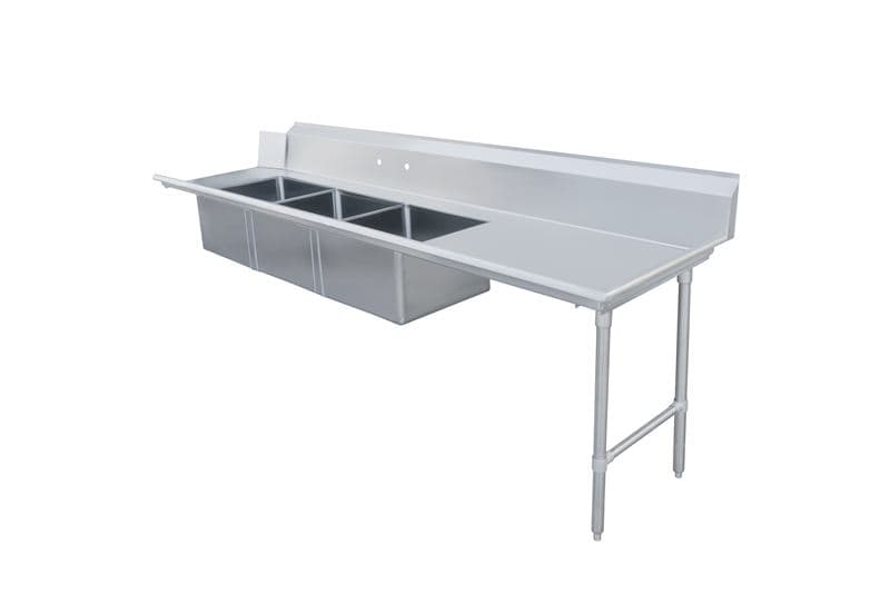 Omcan 48504 Table à vaisselle sale de 120″ avec trois éviers – côté droite
