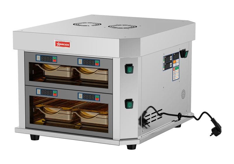 Omcan 48548 Chauffe-aliments de comptoir de 21″ à 2 canaux – 1 700 W (2,3 HP), 220 V/60 Hz/monophasé