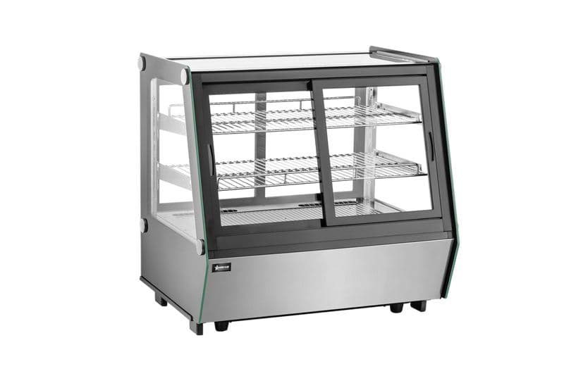 Omcan 48568 Vitrine réfrigérée de comptoir libre-service de 48″ à deux (2) tablettes, 7,06 pi³ (200 L), noir