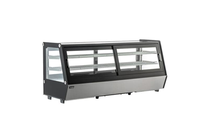 Omcan 48569 60” Two (2) Shelf Refrigerated Self-service Countertop Display Case, 8.01 cu. ft. (227 L), Black
