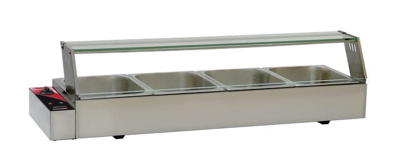 Omcan 48804 46.5" Bain Marie with 4 Half-size Pans - 1.5 kW, 120V/60Hz/1Ph