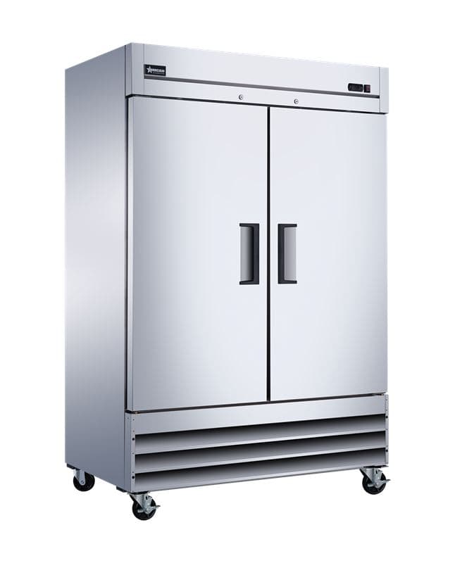 Omcan 50026 Réfrigérateur vertical de 54″ à deux (2) portes, 47 pi³ (1 330 L), acier inoxydable