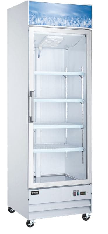 Omcan 50029 27” One (1) Glass Door Display Freezer, 13 Cu.ft (368 L), White