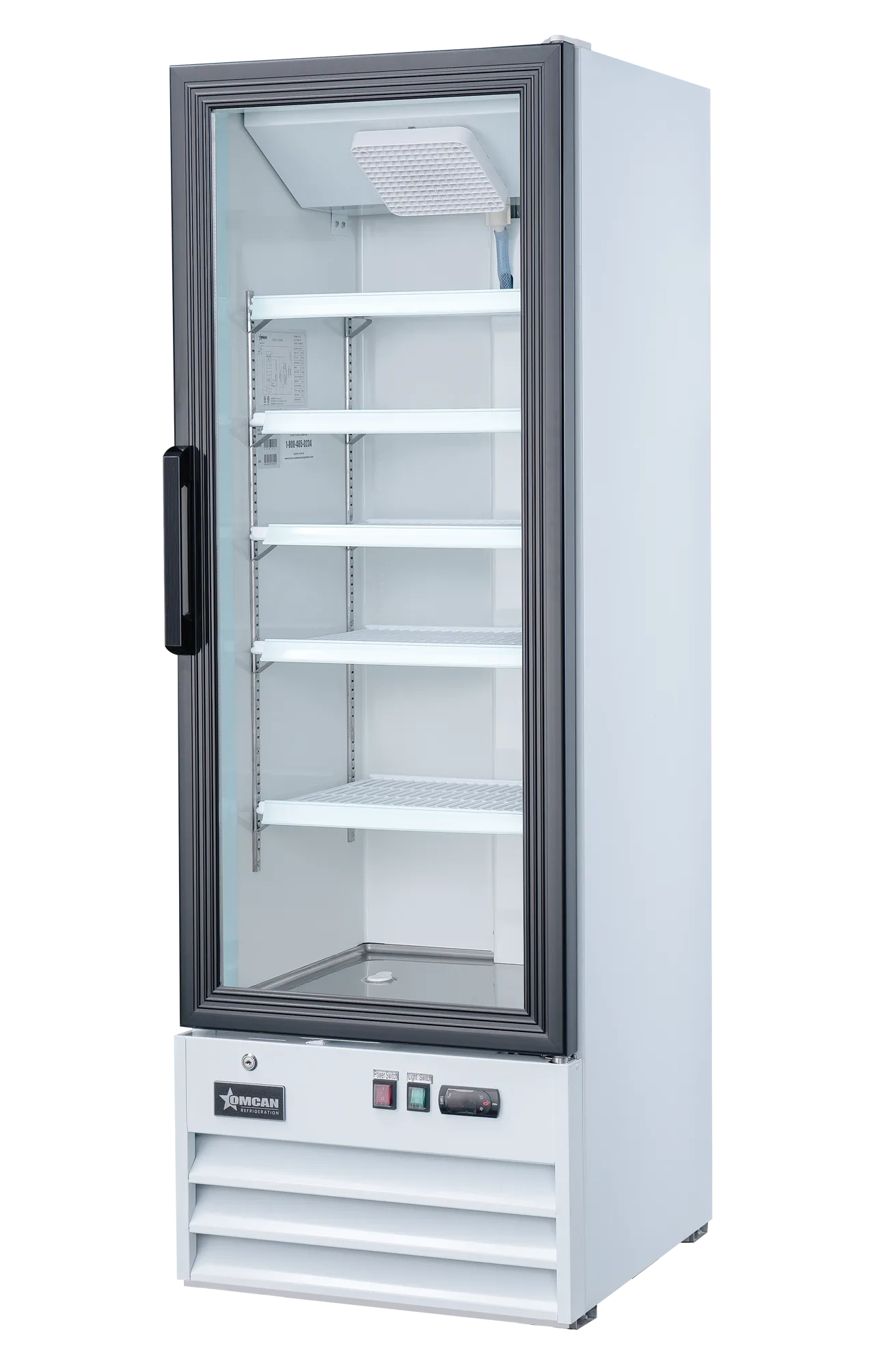 Omcan 50033 Réfrigérateur vitrine de 22″ à une (1) porte vitrée, 9,1 pi³ (257 L), blanc