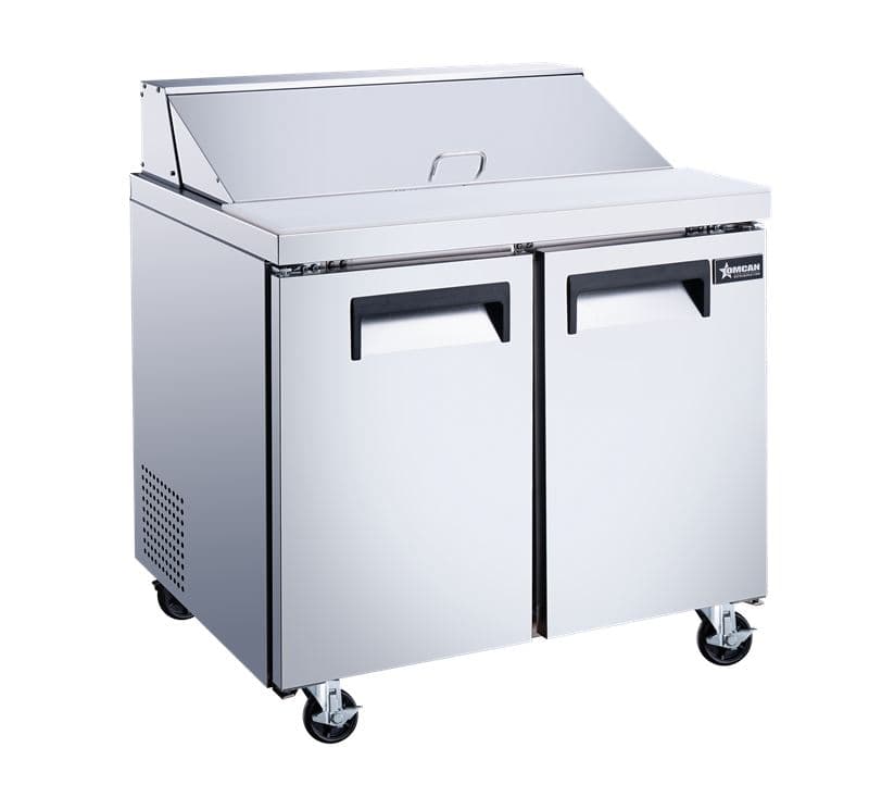 Omcan 50034 36″ Two (2) Door Refrigerated Prep Table, 9 cu.ft. (255 L), Stainless Steel