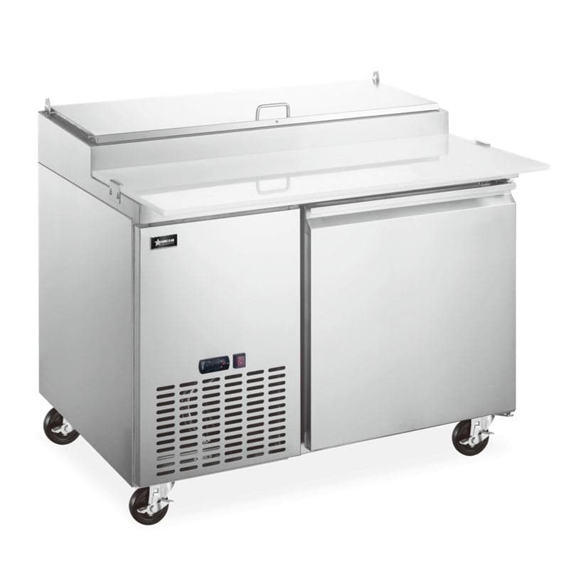 Omcan 50042 50″ One (1) Door Refrigerated Pizza Prep Table, 14 cu.ft. (396 L), Stainless Steel