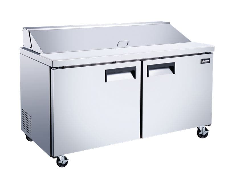 Omcan 50047 Table de préparation réfrigérée de 60″ à deux (2) portes, 15 pi³ (425 L), acier inoxydable