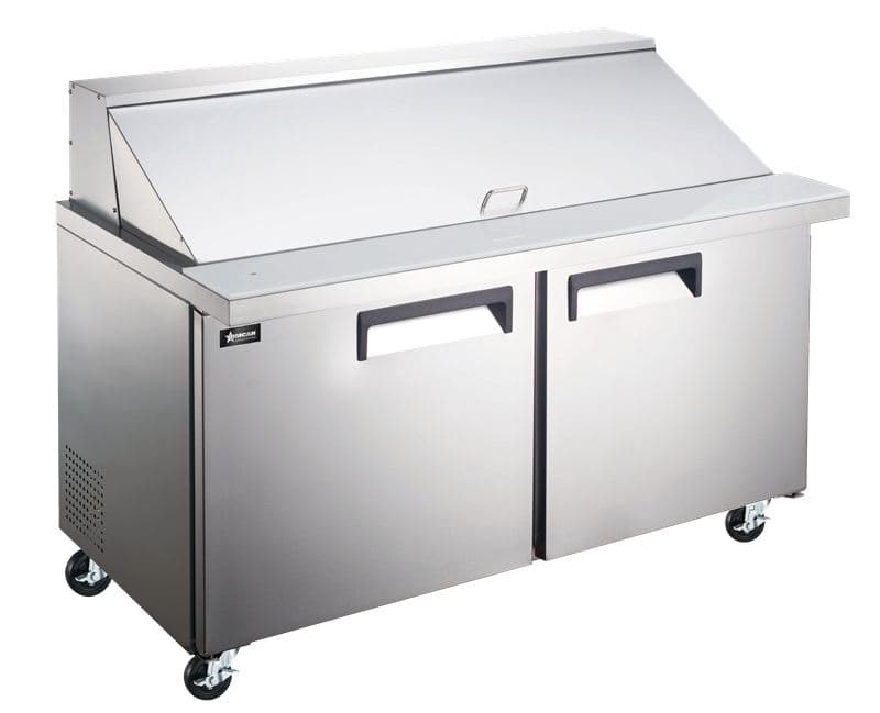 Omcan 50050 47″ Two (2) Door Mega Top Refrigerated Prep Table, 9.5 cu.ft. (269 L), Stainless Steel