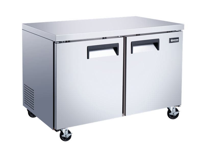 Omcan 50055 48″ Two (2) Door Undercounter Freezer, 12 cu.ft. (338 L), Stainless Steel