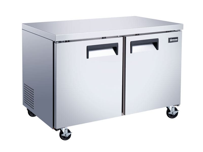 Omcan 50056 47″ Two (2) Door Undercounter Refrigerator, 12 cu.ft. (338 L), Stainless Steel