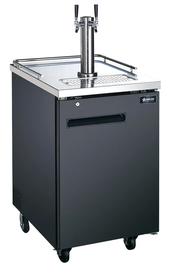 Omcan 50066 Kegerator / distributeur de bière de 24″ à une (1) porte avec une colonne simple à 2 robinets, profondeur de 30″, 6,5 pi³ (184 L)